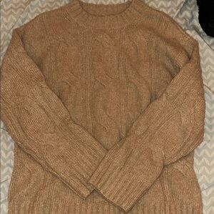 Men's Tan Cable Knit Sweater